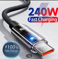 Cable de carga súper rápida USB Tipo C de nailon de 240W