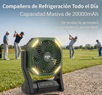 Ventilador de camping de 20000 mAh con luces LED portátil y recargable
