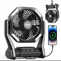 Ventilador de camping de 20000 mAh con luces LED portátil y recargable