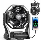 Ventilador de camping de 20000 mAh con luces LED portátil y recargable