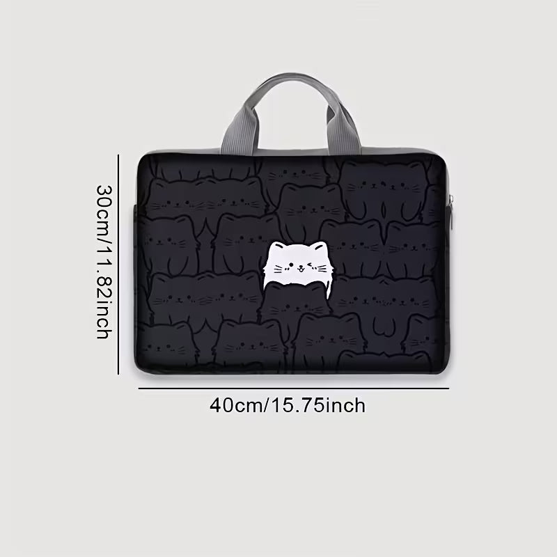 Funda de tela suave para laptop de 15 pulgadas con diseño de gato