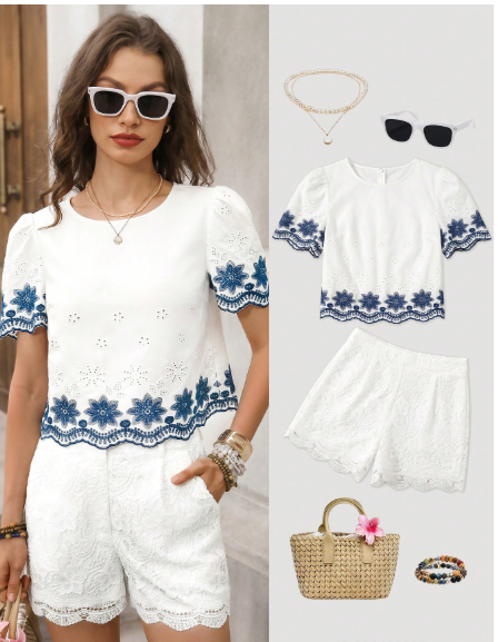 Blusa de mujer de manga de pétalo de gasa con estampado floral