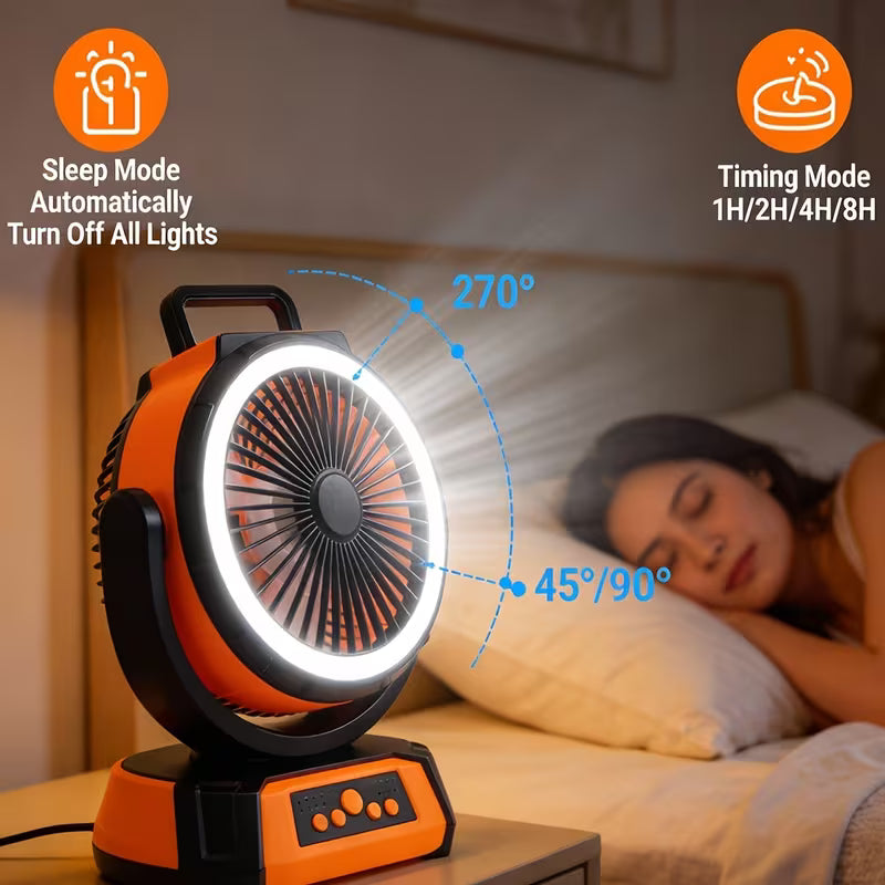 Ventilador recargable de 20000 mAh con luz LED
