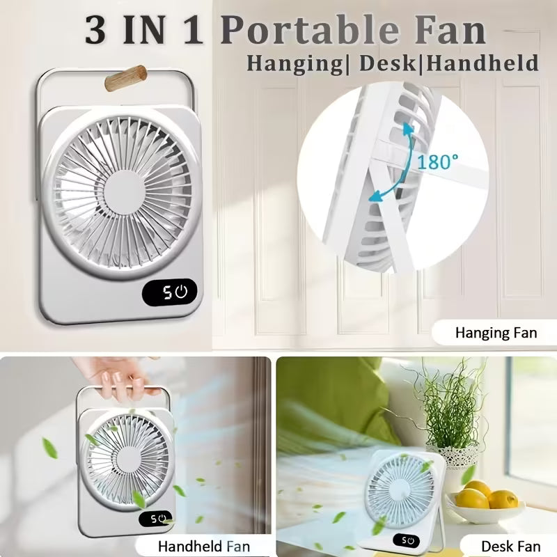 Ventilador de escritorio recargable