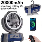 Ventilador recargable de 20000 mAh con luz LED